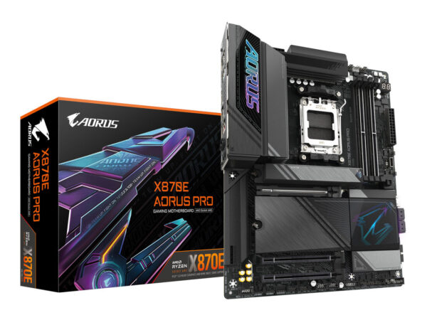 GIGABYTE X870E AORUS PRO Scheda Madre - Supporta CPU AMD Ryzen 9000, 16+2+2 fasi VRM digitali, fino a 8000MHz DDR5 (OC), 3xPCIe 5.0 + 1xPCIe 4.0, Wi-Fi 7, LAN 2.5GbE, USB 4