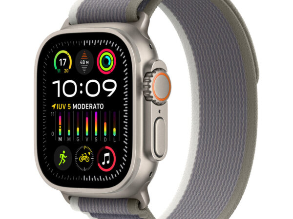 Apple Watch Ultra 2 GPS + Cellular, Cassa 49m in Titanio con Verde/Grigio Trail Loop - M/L