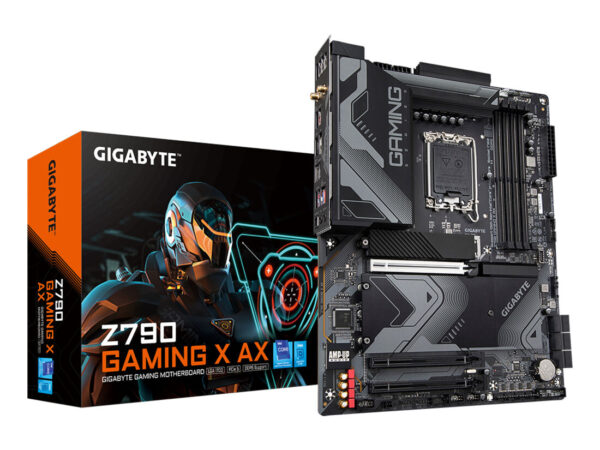 GIGABYTE Z790 GAMING X AX Scheda madre - Supporta processori Intel Core 14th CPUs, 16+1+2 Phases Digital VRM, up to 7600MHz DDR5 (OC), 4xPCIe 4.0 M.2, Wi-Fi 6E, 2.5GbE LAN , USB 3.2 Gen 2x2