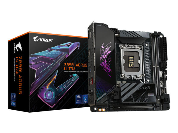 GIGABYTE Z890I AORUS ULTRA Scheda Madre - Supporta CPU Intel Core Ultra (Serie 2), VRM a 8+1+2 fasi, fino a 8800MHz DDR5 (OC), 1xPCIe 5.0 + 1xPCIe 4.0, Wi-Fi 7, LAN 2.5GbE, Thunderbolt 4