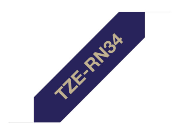 Brother TZE-RN34 nastro per etichettatrice Oro su blu navy