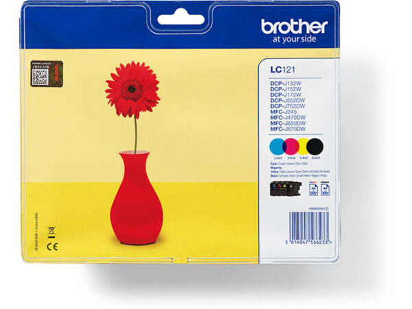 Brother LC121VALBP cartuccia d'inchiostro 4 pz Originale Nero, Ciano, Magenta, Giallo