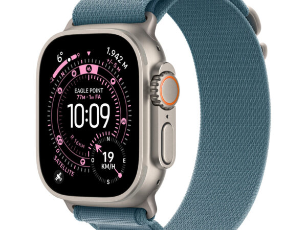 Apple Watch Ultra 3 GPS + Cellular 49mm Cassa Titanio con Alpine Loop Blu Chiaro - Small