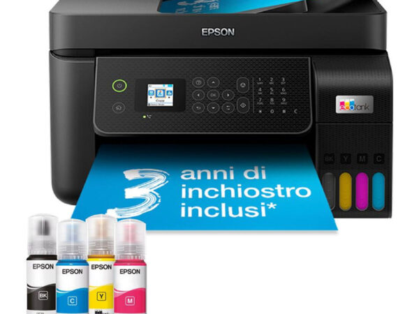 Epson EcoTank ET-4800 stampante multifunzione inkjet 4-in-1 A4, serbatoi ricaricabili alta capacità, 4 flaconi inclusi pari a 7500pag B/N 4500pag colore, Wi-FI Direct, USB