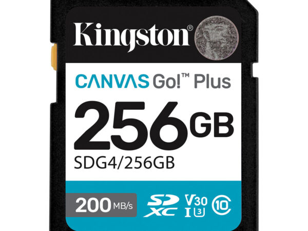 Kingston Technology Canvas Go! Plus 256GB SDXC Canvas Go Plus Gen4 200MB/s C10 UHS-I U3 V30