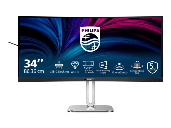 Philips 5000 series 34B2U5600C/00 Monitor PC 86,4 cm (34") 3440 x 1440 Pixel Dual QHD LCD Grigio