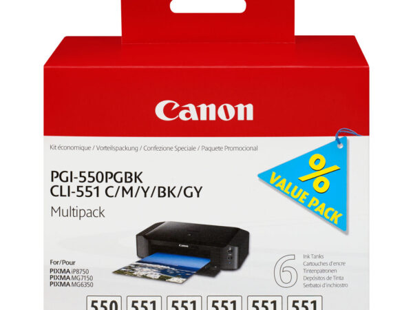 Canon Cartuccia d'inchiostro Multipack PGI-550 PGBK / CLI-551 BK/C/M/Y/GY