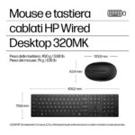 HP Mouse e tastiera Wired Desktop 320MK - immagine 3