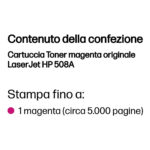 HP Cartuccia Toner magenta originale LaserJet 508A - immagine 2
