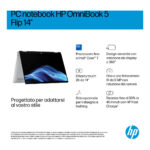 HP OmniBook 5 Flip 14-fp0003nl Intel Core i5 i5-1334U Ibrido (2 in 1) 35,6 cm (14") Touch screen 2K 16 GB LPDDR5-SDRAM 512 GB SSD Wi-Fi 6 (802.11ax) Windows 11 Home Argento - immagine 2