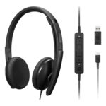 Lenovo 4XD1M39028 cuffia e auricolare Cablato A Padiglione USB tipo-C Nero - immagine 2