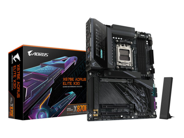 GIGABYTE X870E AORUS ELITE X3D Scheda Madre - Supporta CPU AMD Ryzen 9000, VRM Digitale a 16+2+2 fasi, fino a 9000 Hz DDR5 (OC), 2 x PCIe 5.0 + 2 x PCIe 4.0, Wi-Fi 7, LAN 5 GbE, USB 4
