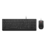 Lenovo Essential Wired Combo Black US Euro tastiera Mouse incluso Universale USB Nero