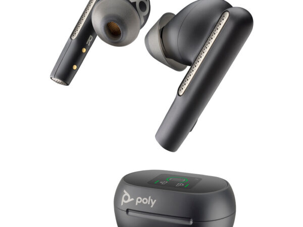 Poly Auricolari nerofumo Voyager Free 60+ UC + Adattatore BT700 USB-C + Custodia di ricarica touchscreen