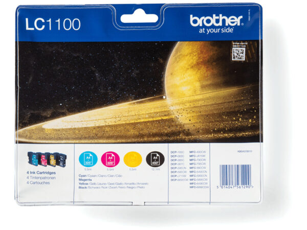 Brother LC1100VALBP cartuccia d'inchiostro 4 pz Originale Nero, Ciano, Magenta, Giallo