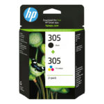 HP Confezione da 2 cartucce di inchiostro originale 305 in Tri-color/ nero