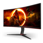 AOC G2 CU34G2XP Monitor PC 86,4 cm (34") 3440 x 1440 Pixel UltraWide Quad HD LED Nero, Rosso - immagine 2