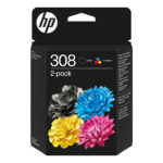 HP Confezione da 2 Cartucce di Inchiostro Nero/Tricromia Originali 308