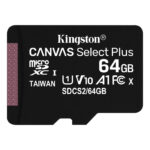 Kingston Technology Scheda micSDXC Canvas Select Plus 100R A1 C10 da 64GB confezione singola senza adattatore