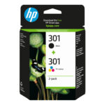 HP Confezione da 2 cartucce originali di inchiostro nero/tricromia 301