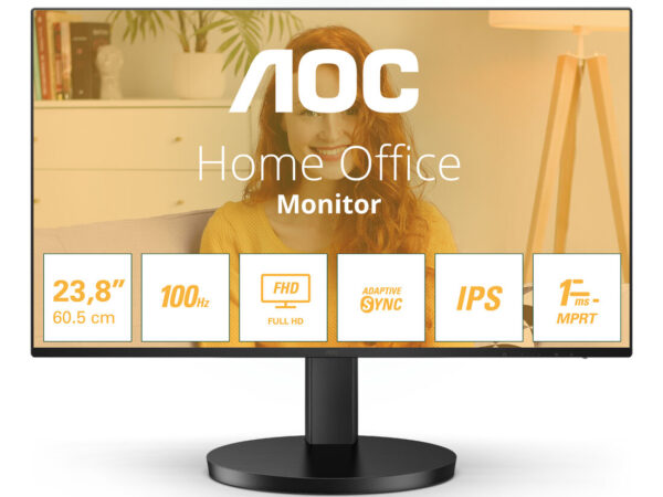 AOC 24B3HA2 Monitor PC 60,5 cm (23.8") 1920 x 1080 Pixel Full HD LED Nero