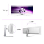 Philips Evnia 8000 49M2C8900L/00 Monitor PC 124,2 cm (48.9") 5120 x 1440 Pixel Dual QHD QD-OLED Bianco - immagine 3