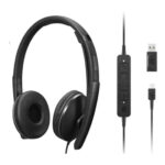 Lenovo 4XD1M39029 cuffia e auricolare Cablato A Padiglione USB tipo-C Nero