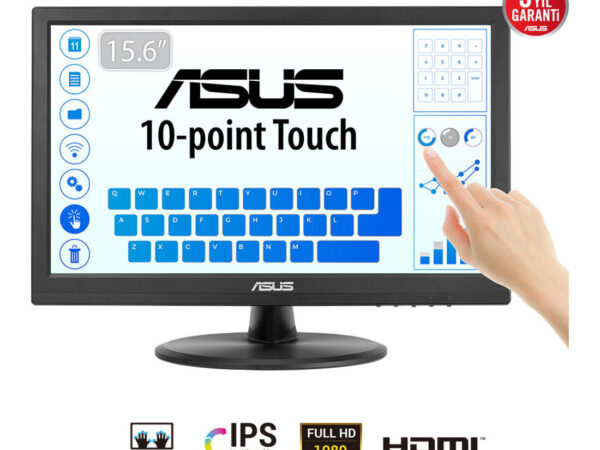ASUS Touch VT169HE Monitor PC 39,6 cm (15.6") 1920 x 1080 Pixel Full HD LED Touch screen Da tavolo Nero