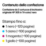HP Confezione da 2 cartucce di inchiostro originale 305 in Tri-color/ nero - immagine 3