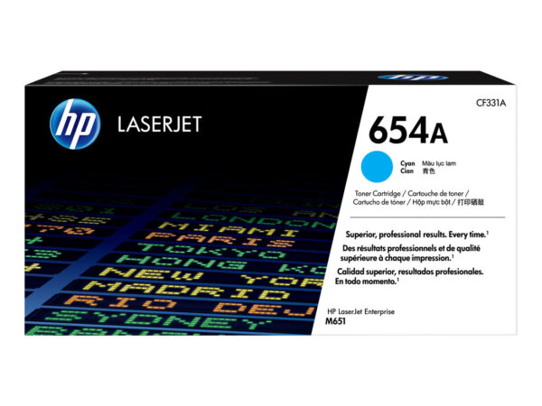 HP Cartuccia Toner originale ciano LaserJet 654A