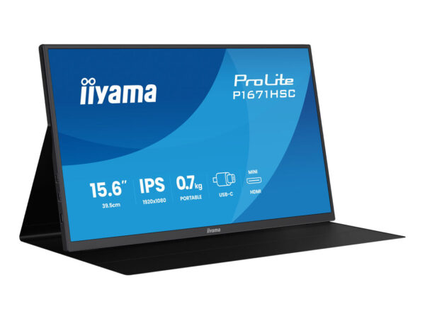 iiyama ProLite P1671HSC-B1 Monitor PC 39,6 cm (15.6") 1920 x 1080 Pixel Full HD LED Nero