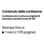 HP Confezione da 2 cartucce originali di inchiostro nero/tricromia 301 - immagine 2
