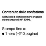 HP Cartuccia di inchiostro nero originale ad alta capacità 305XL - immagine 3