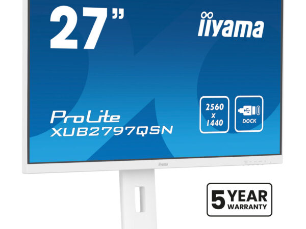 iiyama G-MASTER XUB2797QSN-W2 Monitor PC 68,6 cm (27") 2560 x 1440 Pixel Quad HD LED Bianco