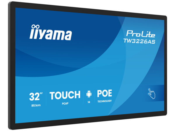 iiyama TW3226AS-B3P visualizzatore di messaggi Pannello piatto interattivo 80 cm (31.5") LED Wi-Fi 500 cd/m² Full HD Nero Touch screen Processore integrato Android 14 24/7