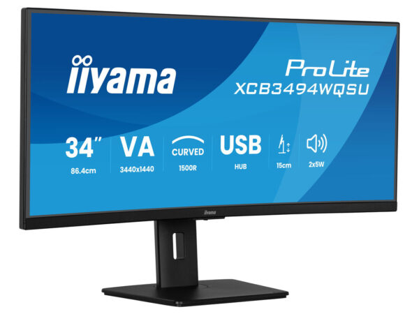 iiyama ProLite XCB3494WQSU-B1 Monitor PC 86,4 cm (34") 3440 x 1440 Pixel UltraWide Quad HD LED Nero