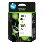 HP Confezione da 2 cartucce di inchiostro nero/in tricromia originali 303