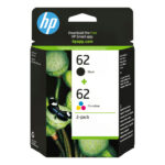 HP Confezione da 2 cartucce originali di inchiostro nero/tricromia 62