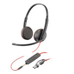 Poly Cuffie Blackwire 3225 stereo USB-C + spinotto da 3,5 mm + adattatore USB-C/A (sfuse) - immagine 4