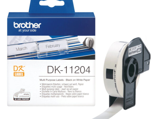 Brother DK-11204 nastro per etichettatrice Nero su bianco