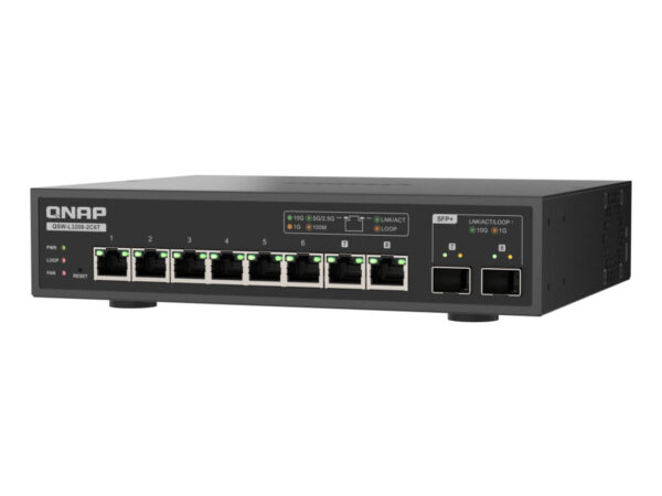 QNAP QSW-L3208-2C6T switch di rete Gestito L2 10G Ethernet (100/1000/10000) Desktop Nero