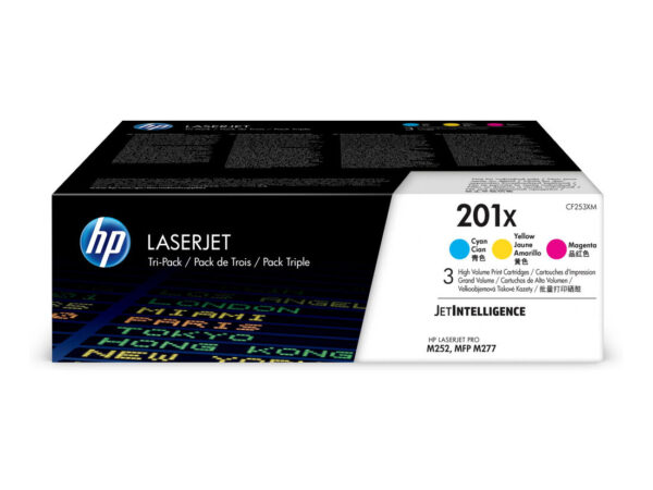 HP Confezione da 3 cartucce toner ciano/magenta/giallo originale ad alta capacità LaserJet 201X