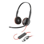 Poly Cuffie Blackwire 3220 stereo USB-C nere + adattatore USB-C/A (sfuse) - immagine 2