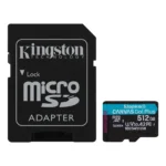 Kingston Technology Scheda microSDXC Canvas Go Plus Gen4 200MB/s A2 U3 V30 da 512 GB + adattatore