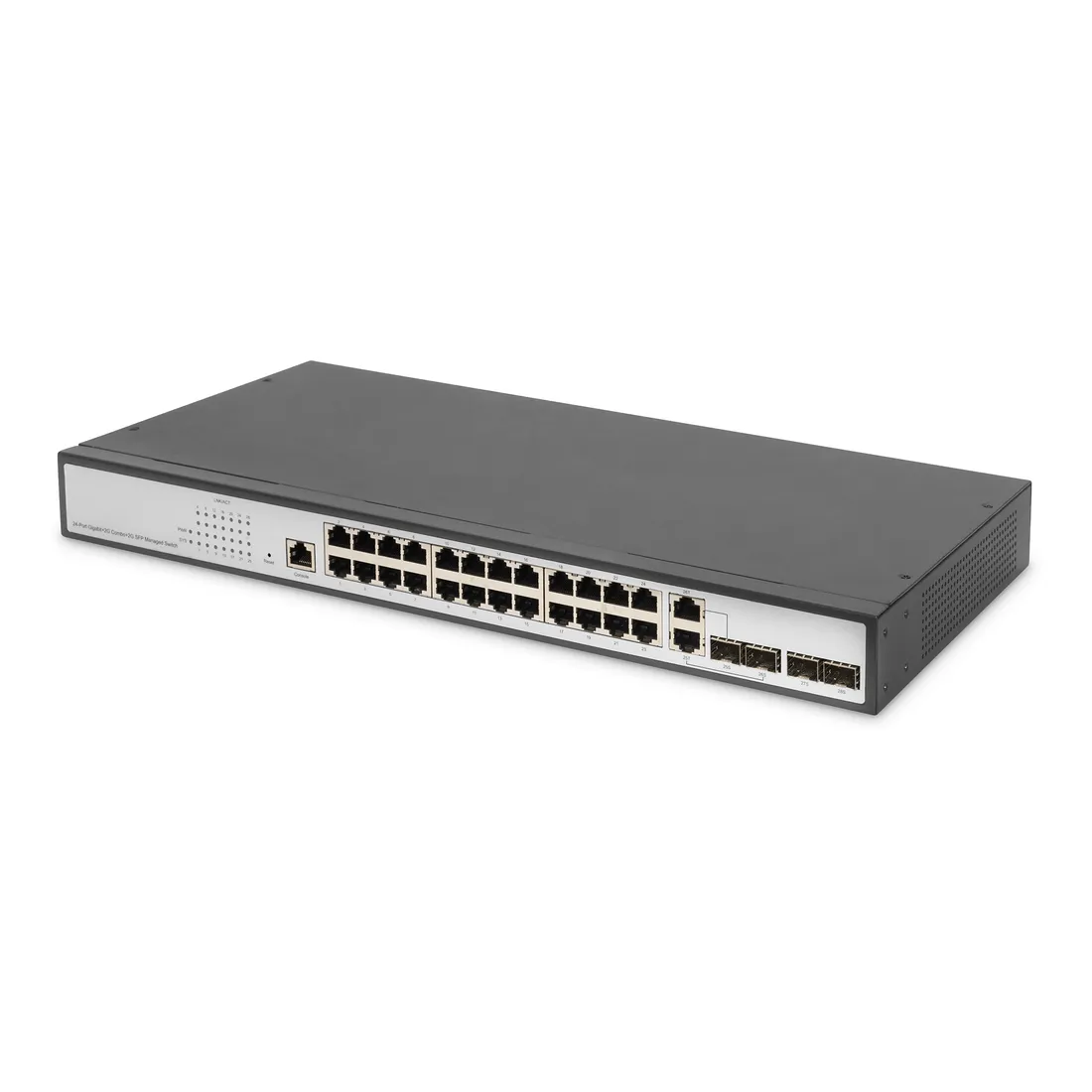 87262119_0697192410.webp Digitus Switch livello 2 Gigabit Ethernet, 24 porte, 2 porte RJ45/SFP-combo + 2 porte uplink SFP - immagine 1