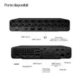 HP EliteDesk 8 Mini G1a Desktop Next Gen AI PC Wolf Pro Security Edition Copilot+ PC 350 32 GB DDR5-SDRAM 1 TB SSD Windows 11 Pro Mini PC - immagine 2